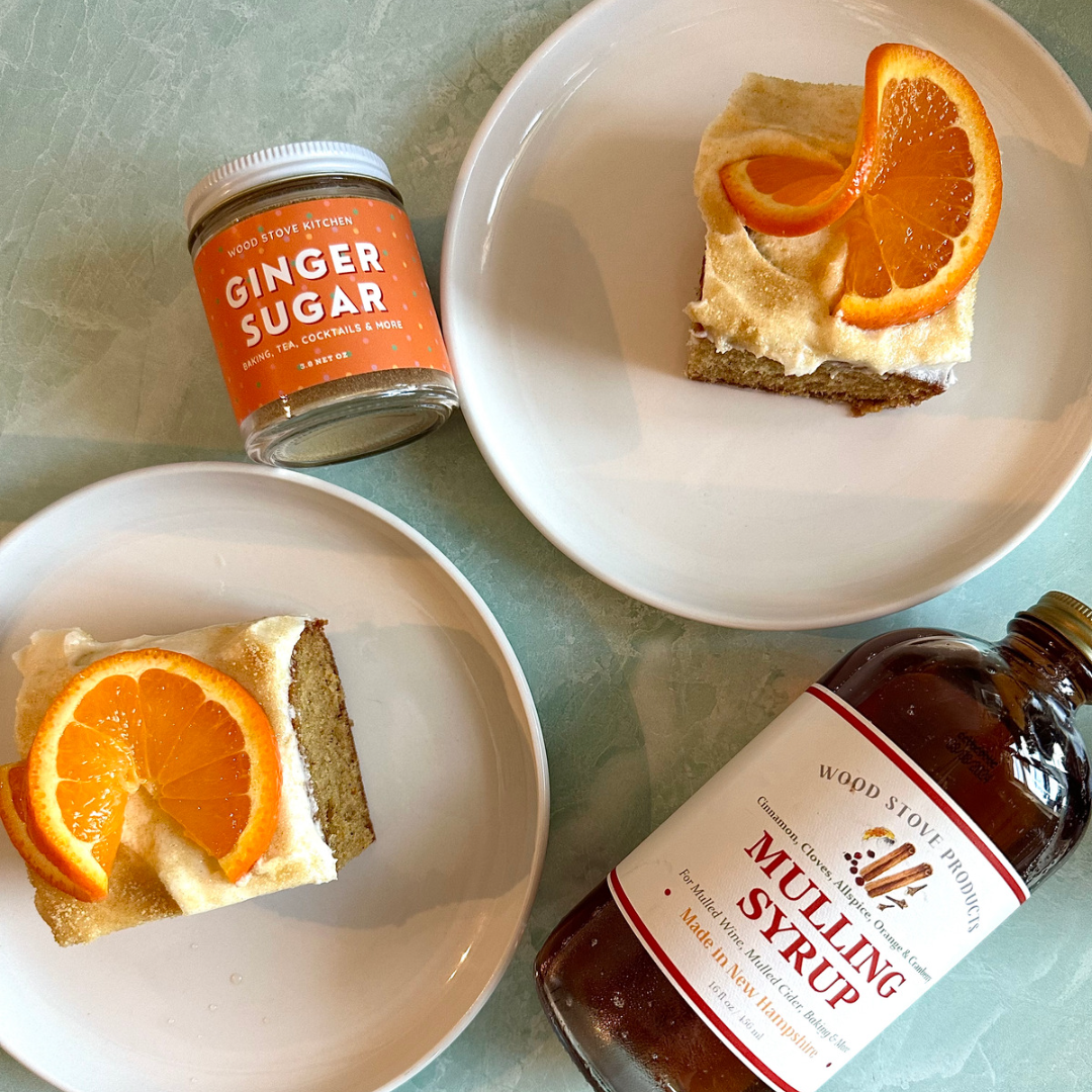 Orange Cake featuring Mulling Syrup and Ginger Sugar